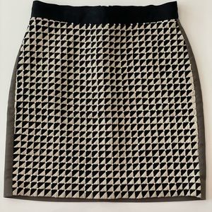 3.1 Phillip Lim Womens Embroidered Sequined Pencil Skirt Black Beige Gray Size 4